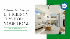 Bright and modern living room showcasing energy efficiency with natural light, insulation, and clean HVAC setup.